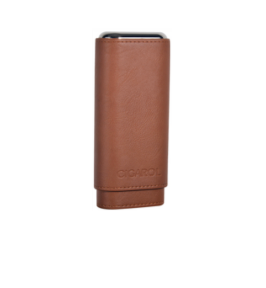 Brown Metal Top Cigar Case