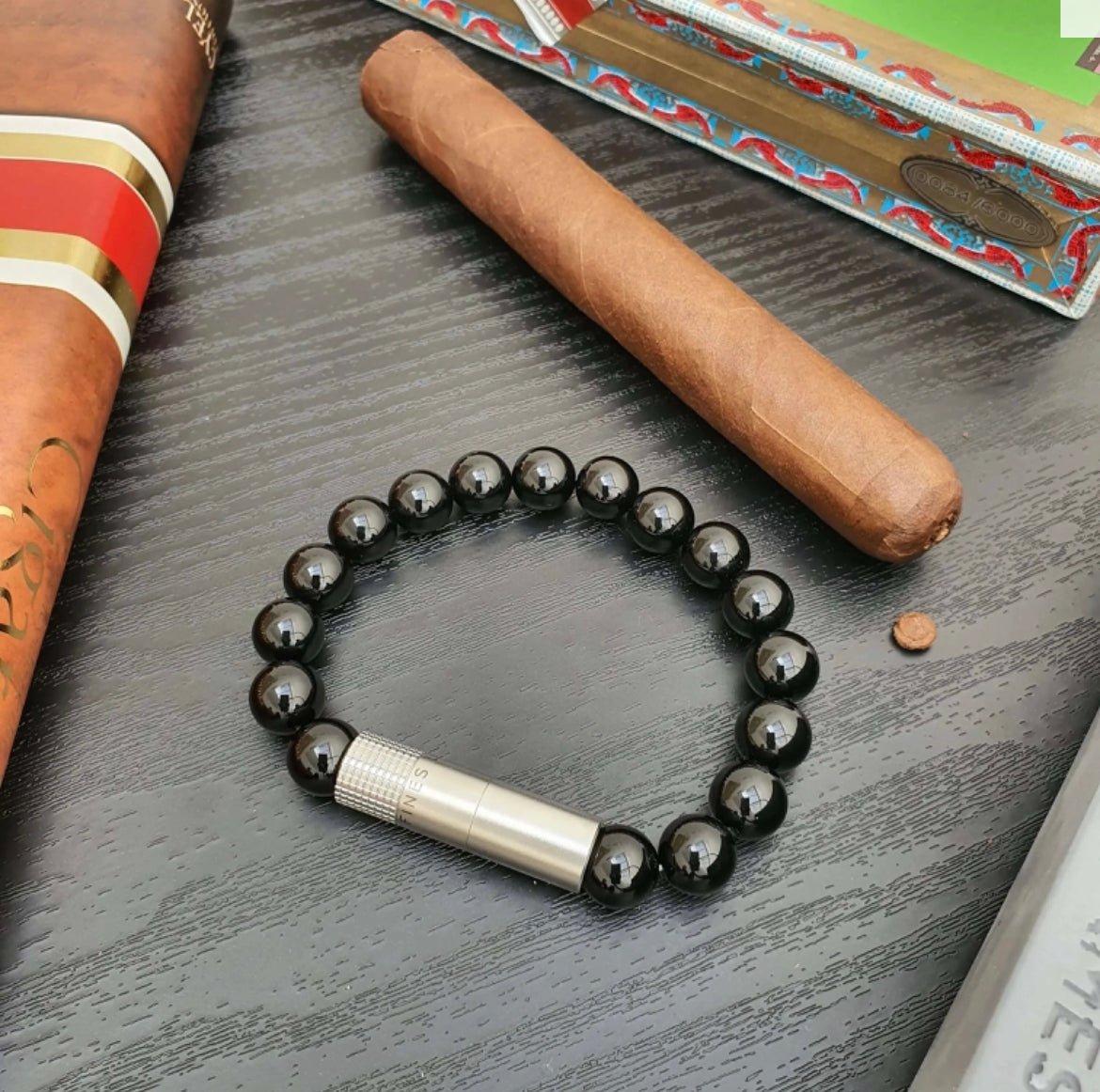 Cigar Punch Bracelet - Black Onyx by Les Fines Lames - CIGAR VAULT