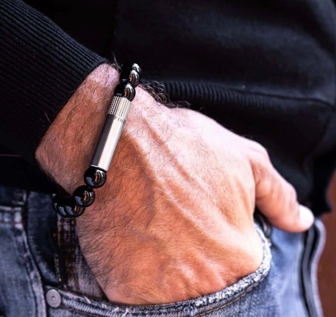 Cigar Punch Bracelet - Black Onyx by Les Fines Lames - CIGAR VAULT