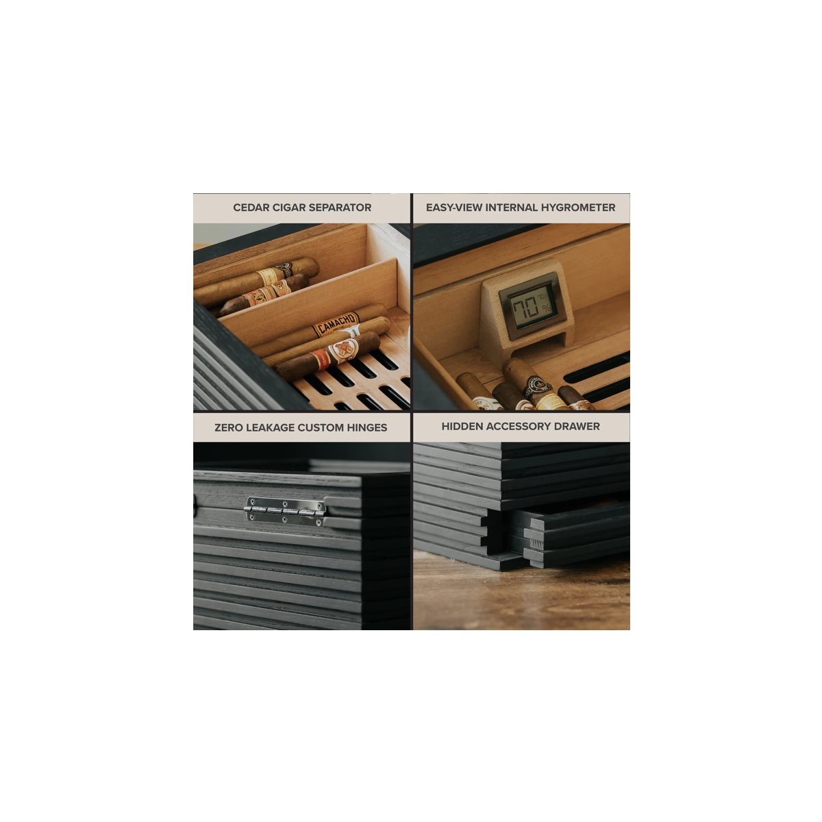 Kobi Glass Top Humidor - CIGAR VAULT