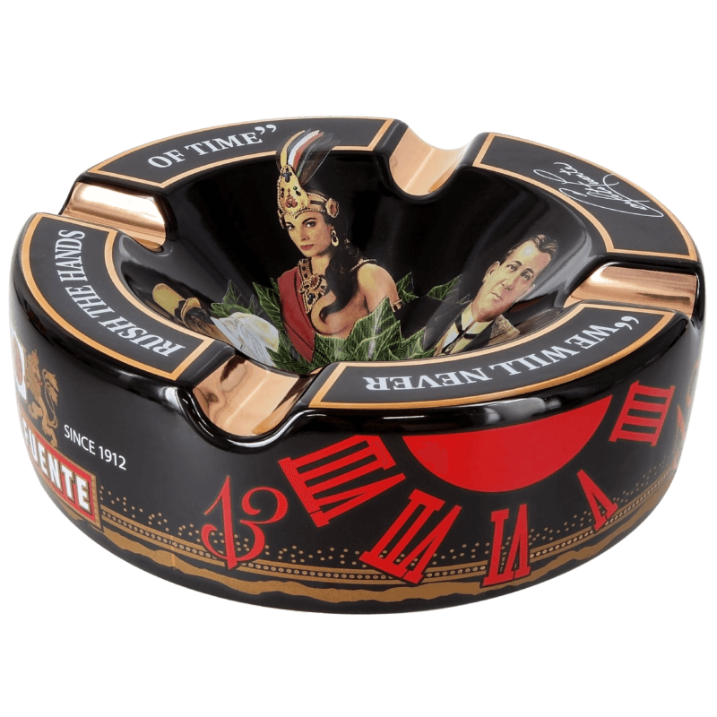 Black Arturo Fuente Hands of Time Ceramic Ashtray - Cigar Vault