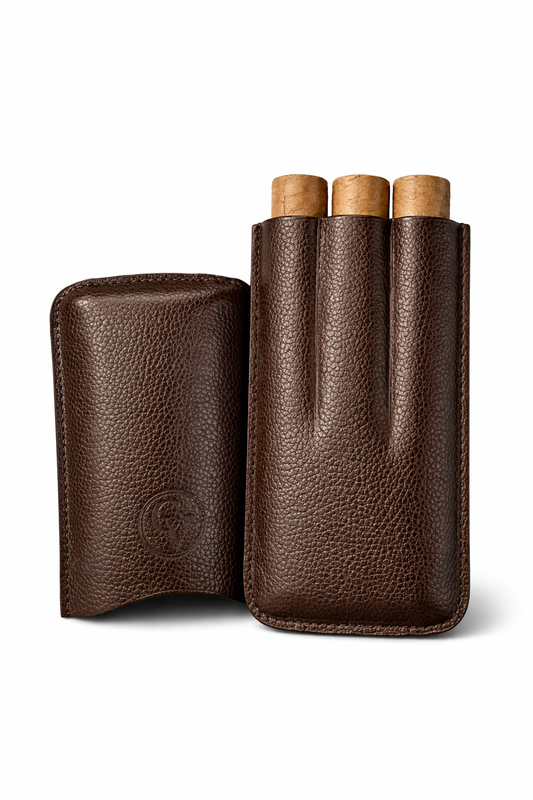 Cigar Vault 3 Cigar Leather Case Holder