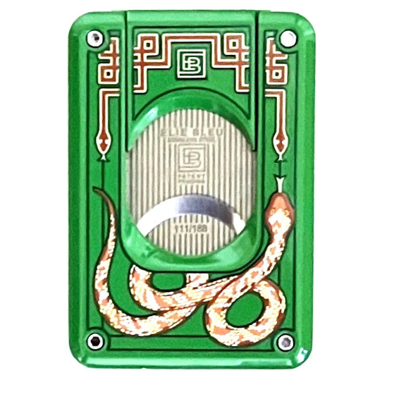 Elie Bleu - C4 Cigar Cutter - Double Blade: Year of the Snake, Green Lacquer, Ltd Ed.