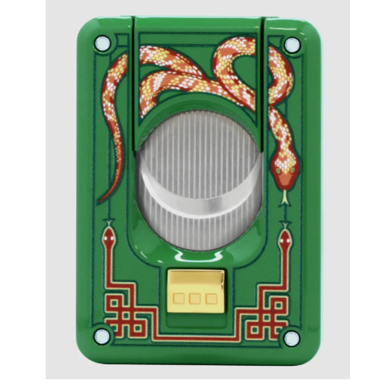 Elie Bleu - C4 Cigar Cutter - Double Blade: Year of the Snake, Green Lacquer, Ltd Ed.