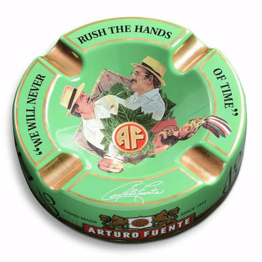 Green Arturo Fuente Hands of Time Ceramic Ashtray - CIGAR VAULT