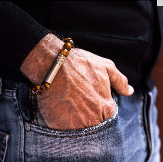 Cigar Punch Bracelet - Tiger Eye by Les Fines Lames - CIGAR VAULT