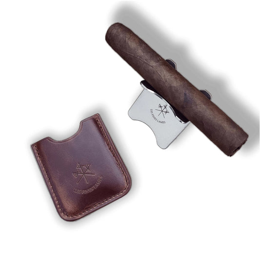 Cigar Stand with leather case by Les Fines Lames - CIGAR VAULT