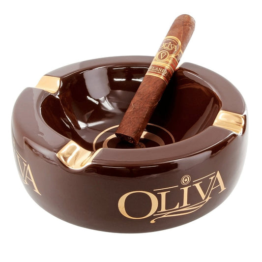 Oliva 4 Cigar Round Ceramic Ashtray - CIGAR VAULT